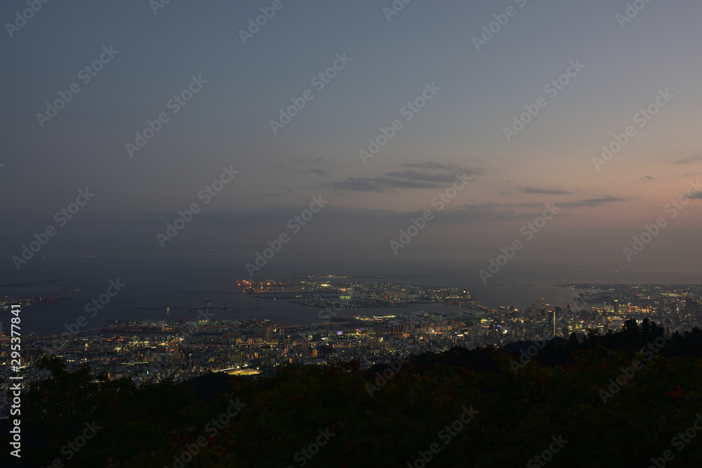 日本の兵庫県神戸市の六甲の夜景