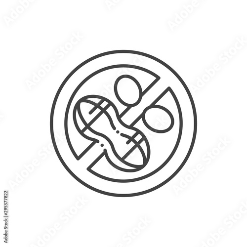 Nuts free line color icon. Allergenic ingredient. Food intolerance. Sign for web page, mobile app, button, logo. Vector isolated button.
