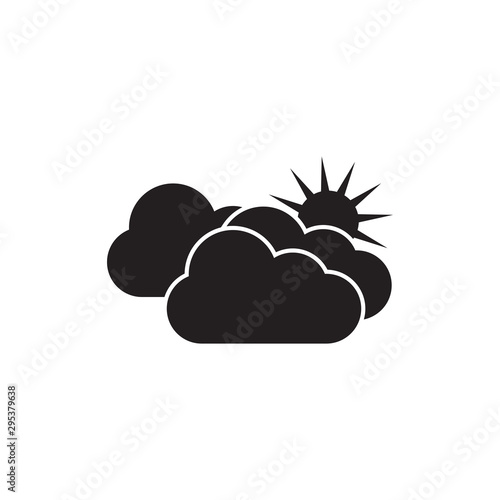 Cloud Weather Icon Black White Outline Fill