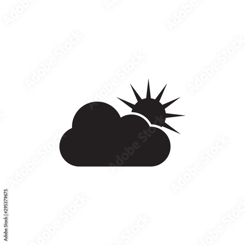 Cloud Weather Icon Black White Outline Fill