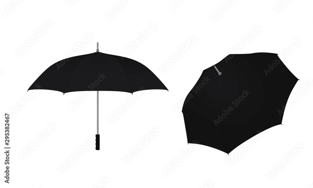 Classic black umbrella. vector illustration