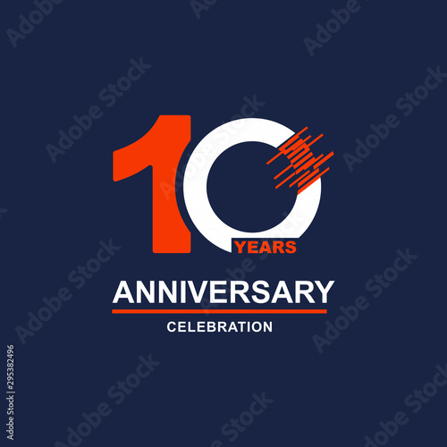 10 Year Anniversary Vector Template Design Illustration