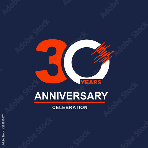 30 Year Anniversary Vector Template Design Illustration