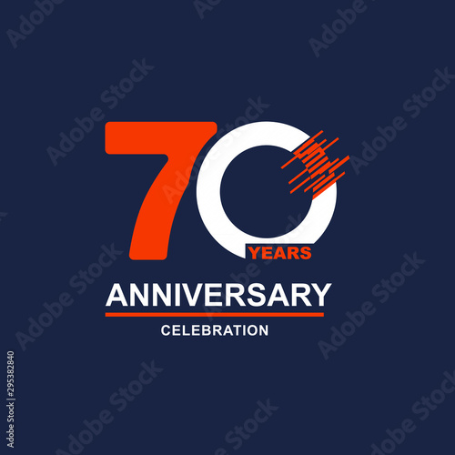 70 Year Anniversary Vector Template Design Illustration