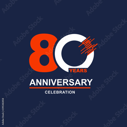80 Year Anniversary Vector Template Design Illustration