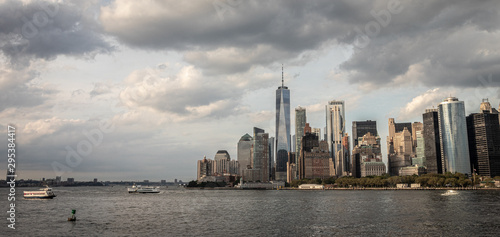 Panoramic view of Manhattan from the river