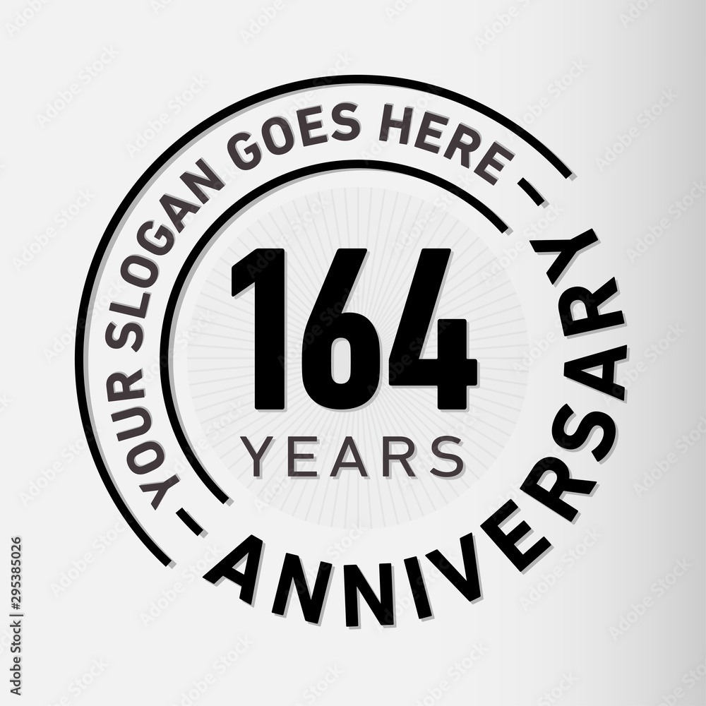 164 years anniversary logo template. One hundred and sixty-four years celebrating logotype. Vector and illustration. 164 years anniversary logo template. One hundred and sixty-four years celebrating logotype. Vector and illustration.