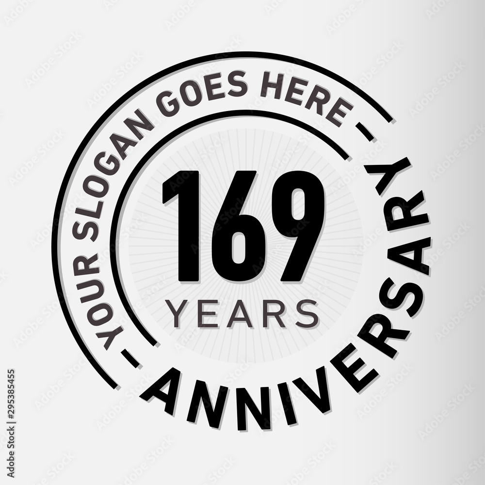 169 years anniversary logo template. One hundred and sixty-nine years celebrating logotype. Vector and illustration. 169 years anniversary logo template. One hundred and sixty-nine years celebrating logotype. Vector and illustration.