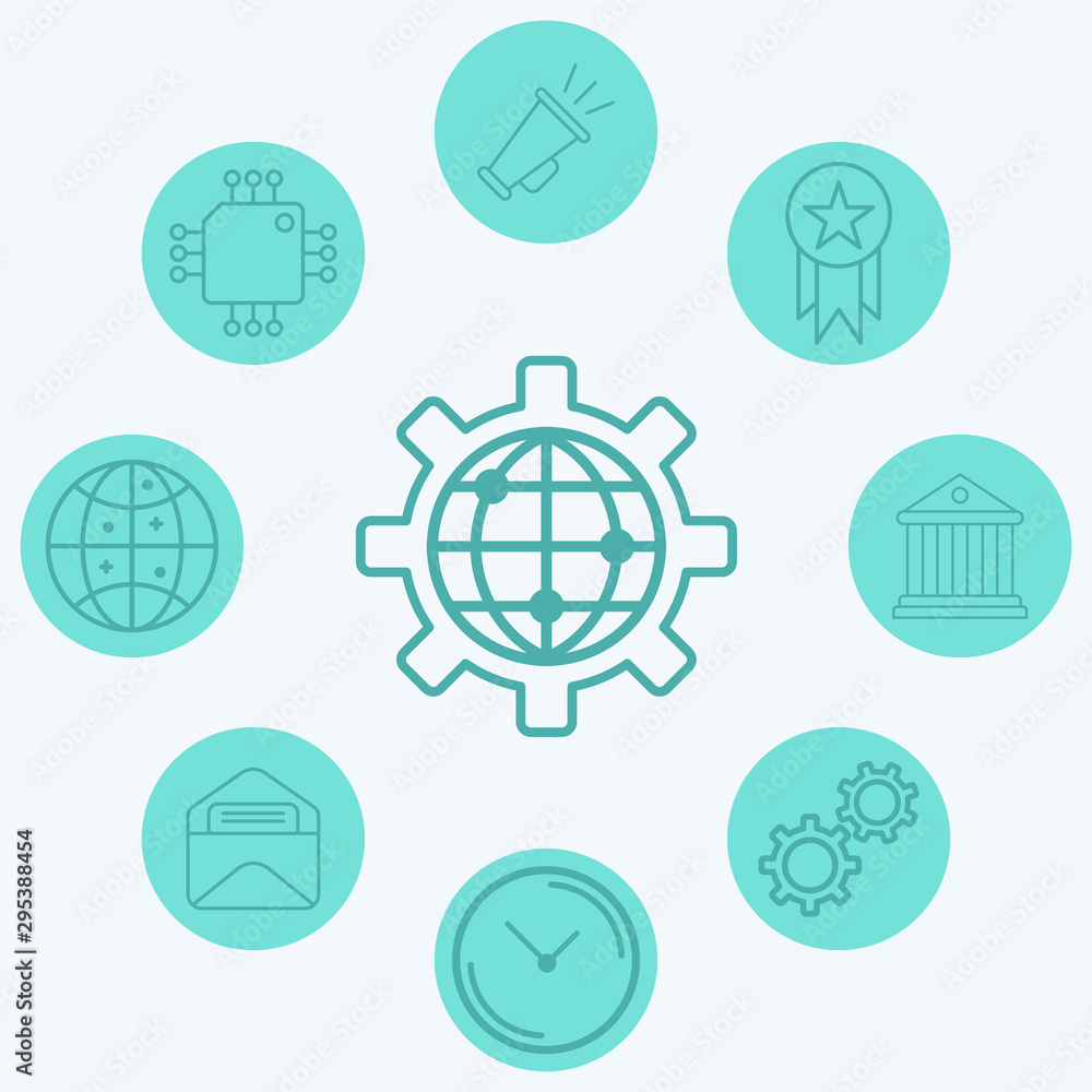 Global settings vector icon sign symbol Global settings vector icon sign symbol
