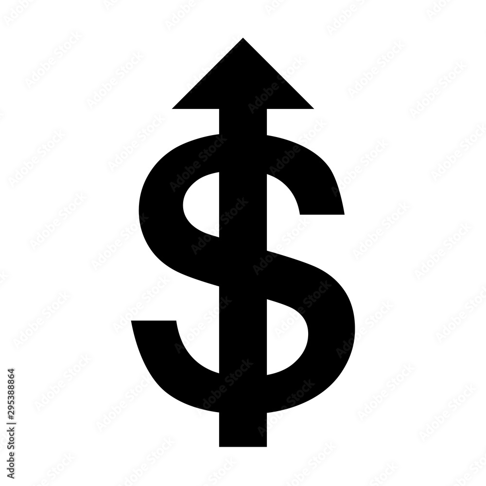 The dollar icon goes up The dollar icon goes up