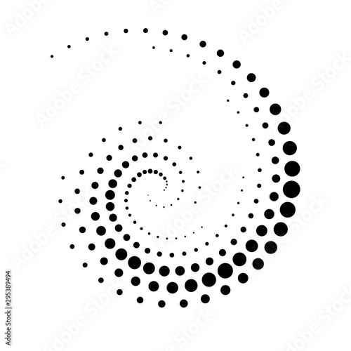 Halftone round as icon or background. Black abstract vector circle frame with dots as logo or emblem.