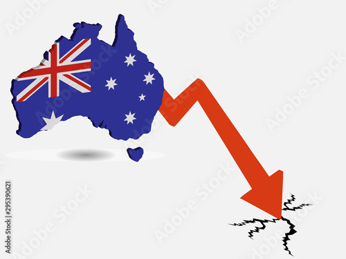 Australia economic crisis concept Vector illustration