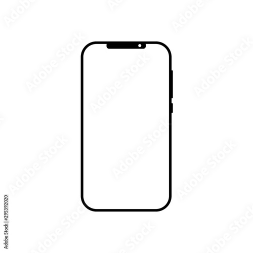 Smartphone icon on white background - vector illustration. Flat icon mobile phone, handphone, application.