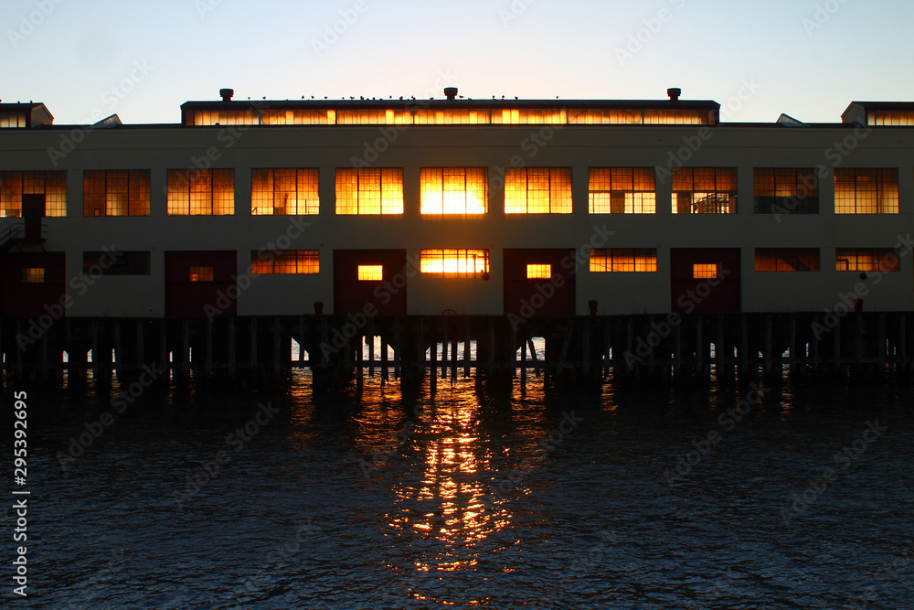 The warm lighted abandoned pier The warm lighted abandoned pier