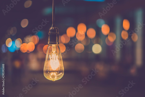 Retro edison light decor. vintage filter