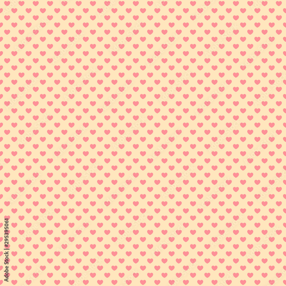 Retro seamless pattern with pink hearts. Valentines day background. Vector illustration for Valentine s Day 2017. EPS10.