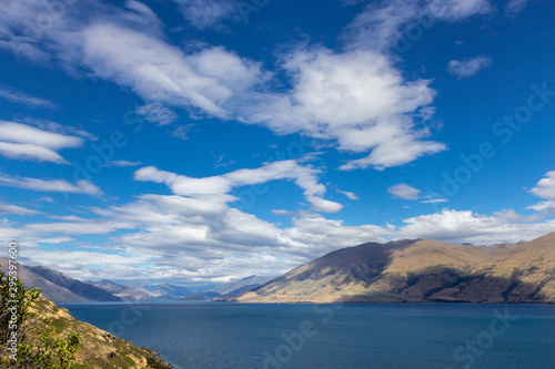 view of lake Wanaka, south island, New Zealand