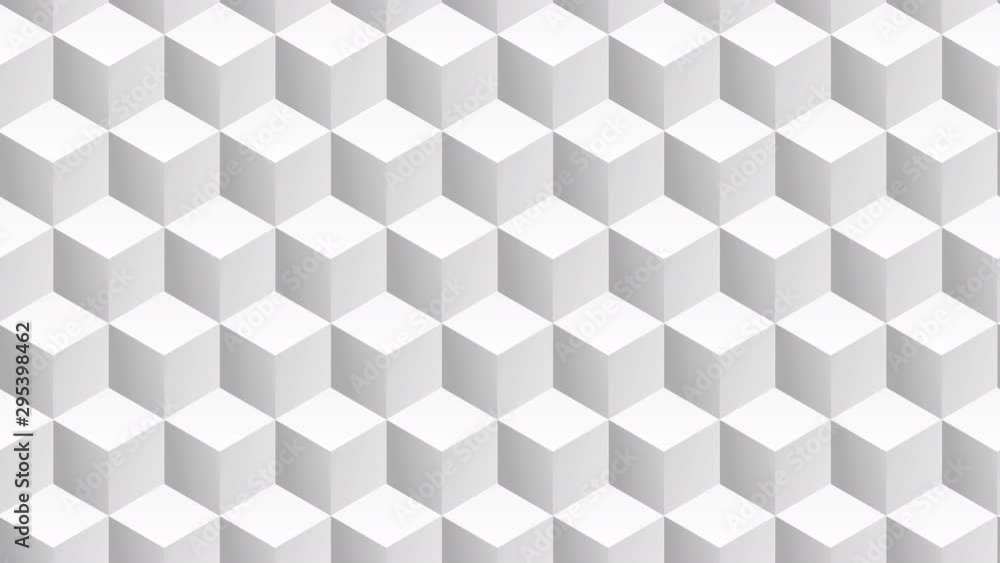 Isometric white cubes pattern moving diagonally. Seamlessly loopable animation. Isometric white cubes pattern moving diagonally. Seamlessly loopable animation.