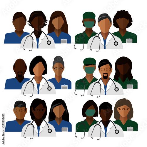 Diverse group of doctors and healthcare providers illustration