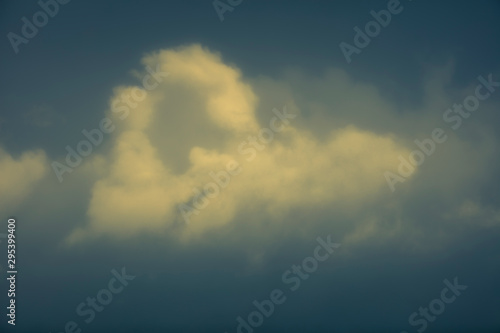 High level clouds in the sky during a rain storm.