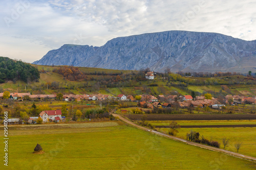 The rural village of Coltesti, Alba County, Transylvania region, Romania, at sunrise. 