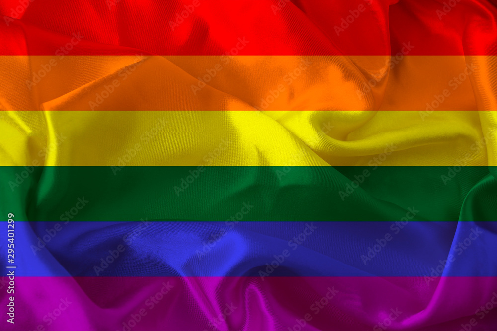 bow flag, Pride flag, Freedom flag - the international symbol of the lesbian, gay, bisexual and transgender community, the concept of the human rights movement bow flag, Pride flag, Freedom flag - the international symbol of the lesbian, gay, bisexual and transgender community, the concept of the human rights movement