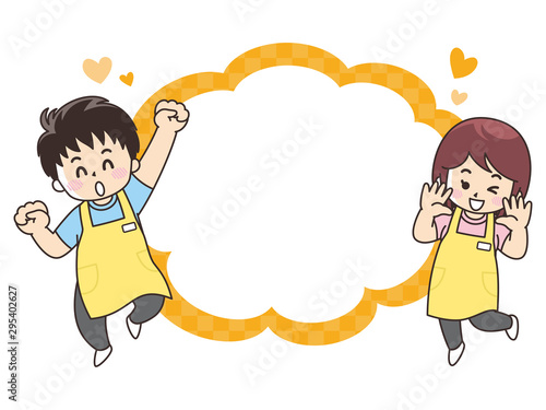 介護士の男女　吹き出し