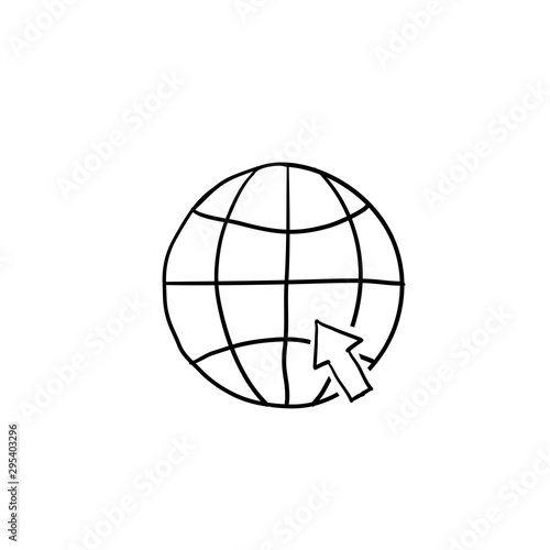 go to web or www illustration symbol handdrawn style cartoon