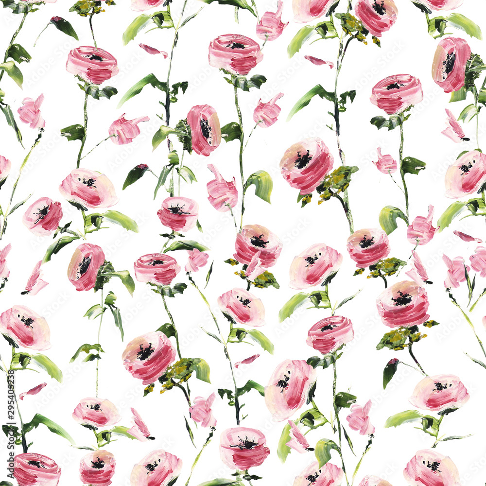 Background with Burgundy and pink flowers on seamless texture Spring pattern Wallpaper Background with Burgundy and pink flowers on seamless texture Spring pattern Wallpaper