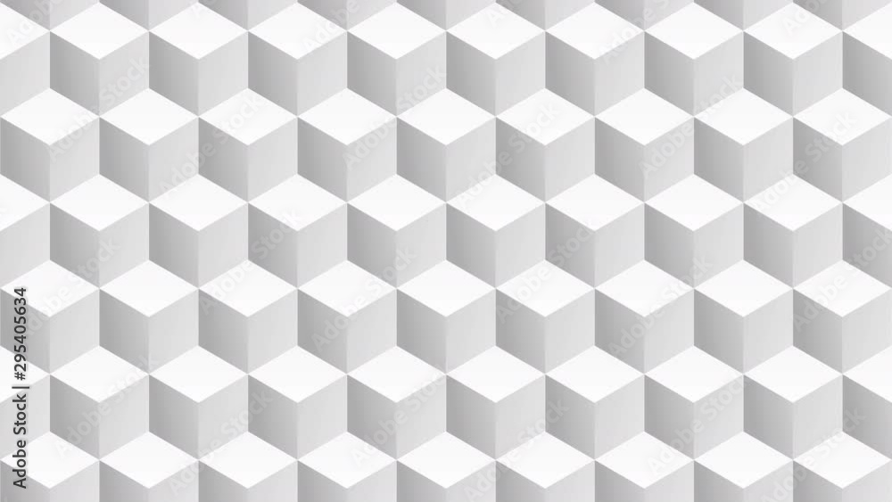 Isometric white cubes pattern moving vertically. Seamlessly loopable animation. Isometric white cubes pattern moving vertically. Seamlessly loopable animation.