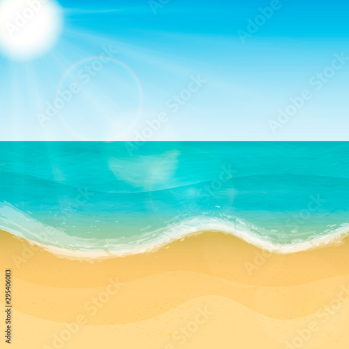 Summer sea beach. Vector background for banners  posters  cards  and much more.