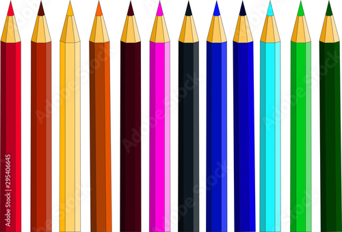 color pencils isolated on white background