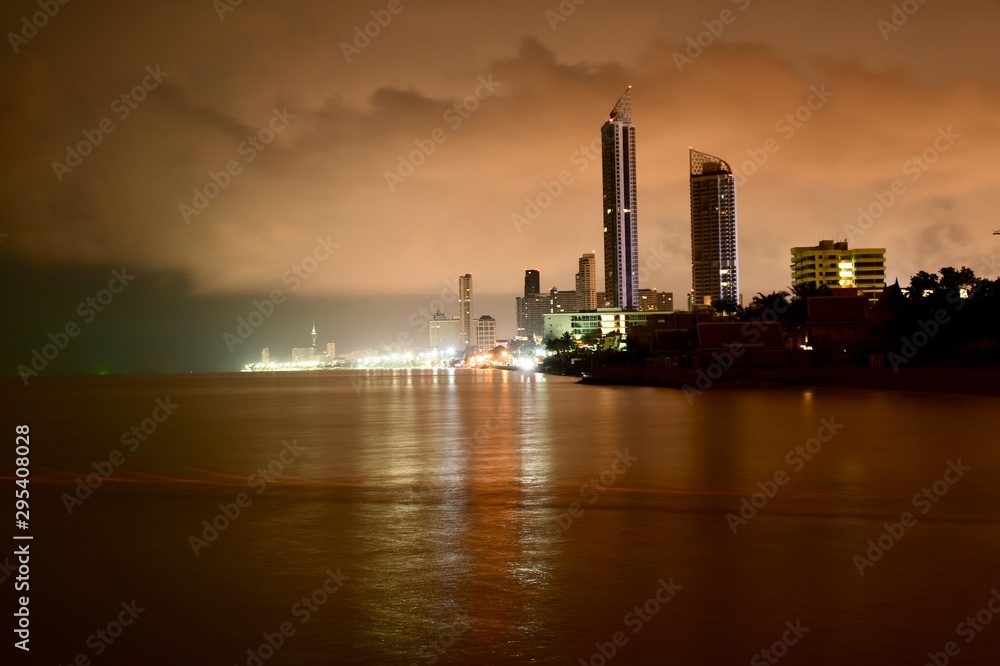 nuclear power plant at night