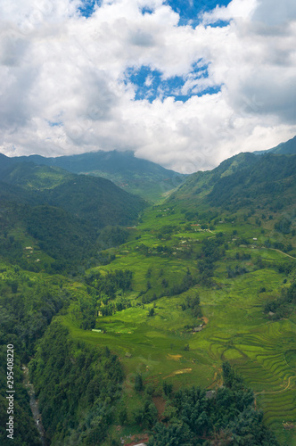 Beautiful mountain valley landscape of rice terraces in Asia © Olga K