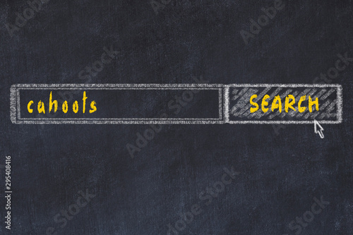 Chalkboard drawing of search browser window and inscription cahoots photo