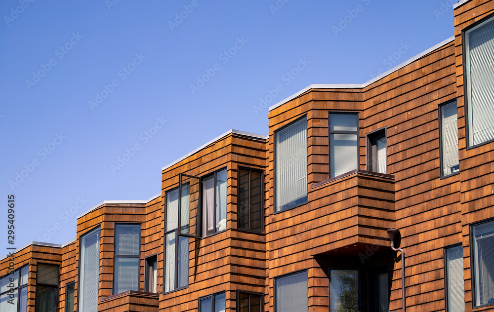 Orange Architecture Wood Angles 
