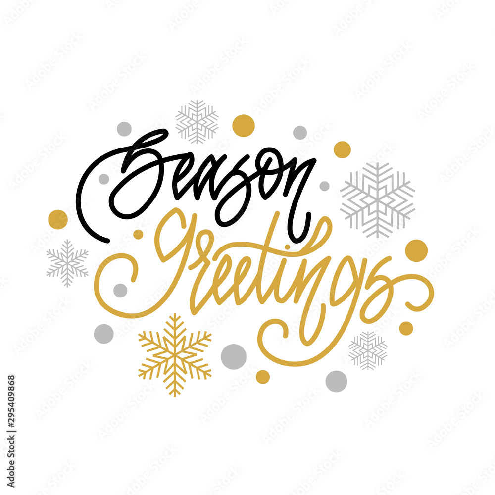 Season greetings. Handwritten lettering isolated on white background. Vector illustration for greeting cards, posters and much more. Season greetings. Handwritten lettering isolated on white background. Vector illustration for greeting cards, posters and much more.