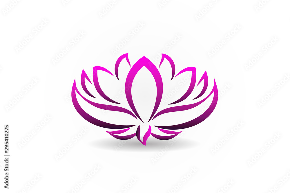 Logo blossom lotus flower  spa massage id card icon vector image