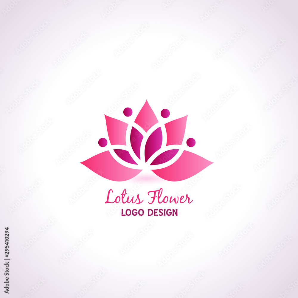 Logo lotus flower people figures vector image Logo lotus flower people figures vector image