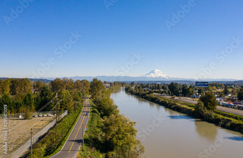Mount Rainier and river