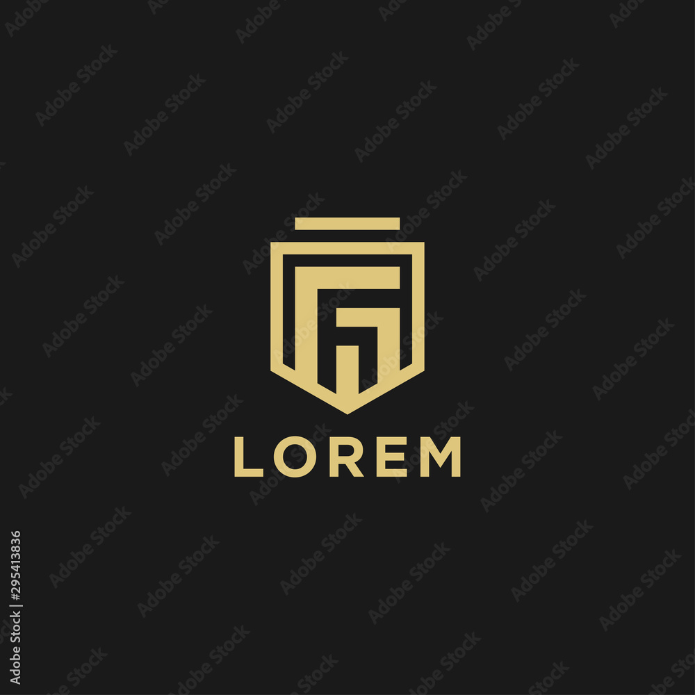 the initial letter FT shield logo. from company icon template - vector