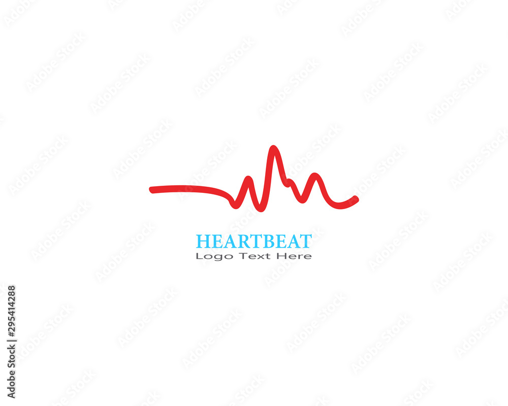 Simple design heartbeat pulse template vector Simple design heartbeat pulse template vector