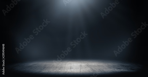 Dark room with light background. photo