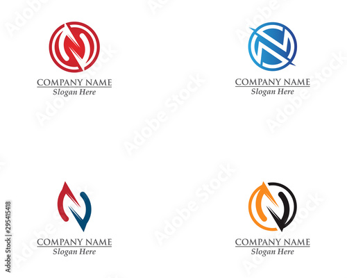 Abstract circle logo initial N concept design