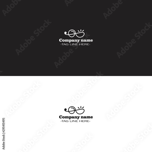 simple tone music logo on white and black background