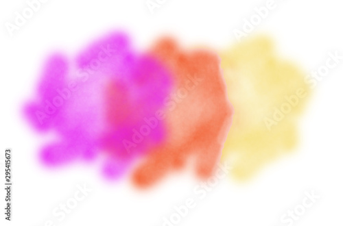 Beautiful multicolored watercolor paintings isolated on a white background