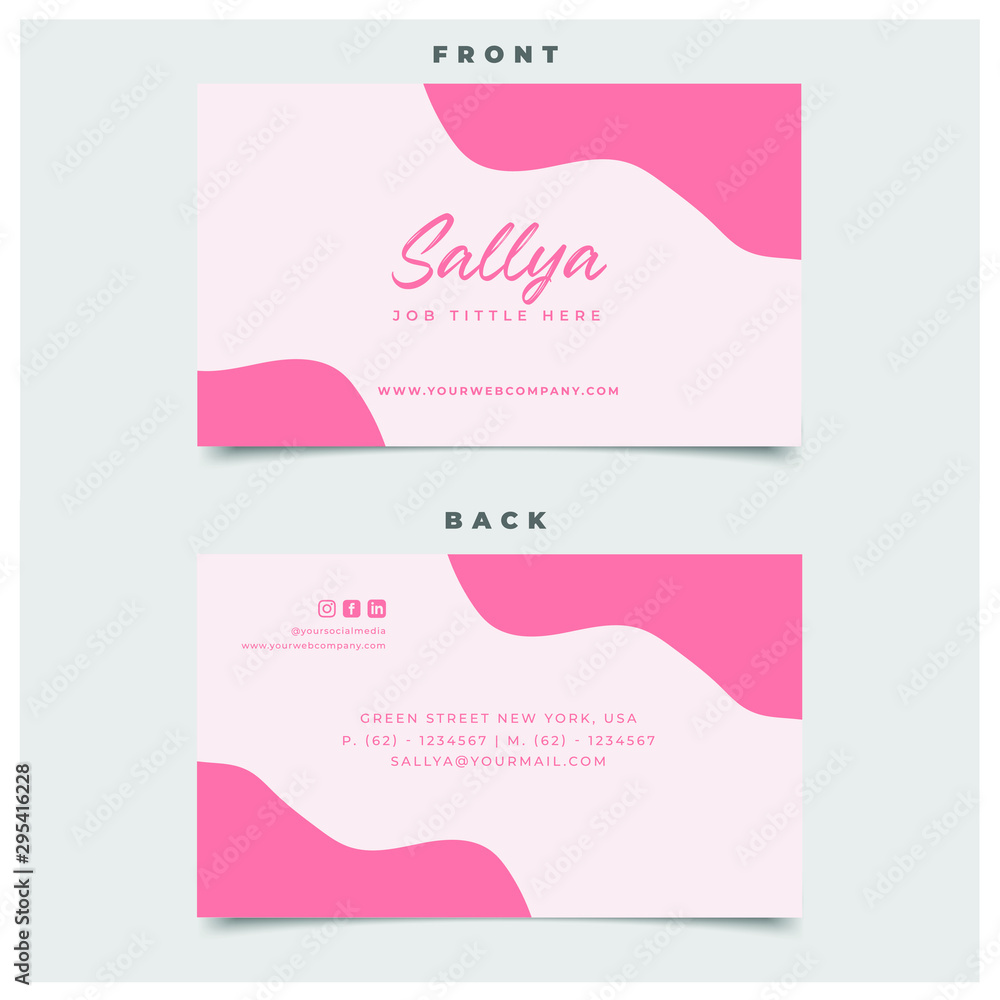 Modern Pink  Business Card