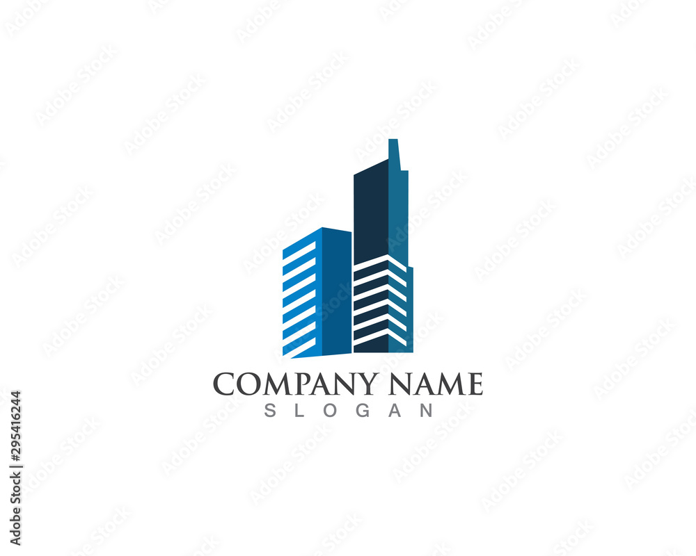 Real estate logo city modern with square shape