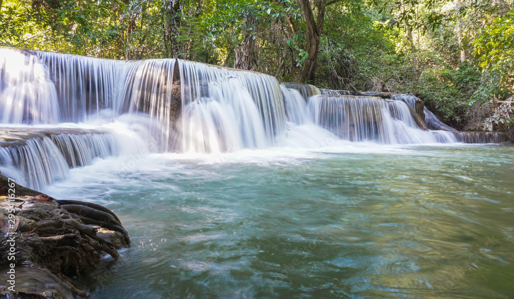 Fototapeta premium waterfall in rainforest at National Park, Thailand