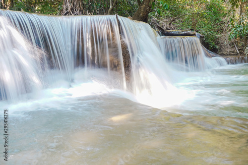waterfall in rainforest at National Park, Thailand